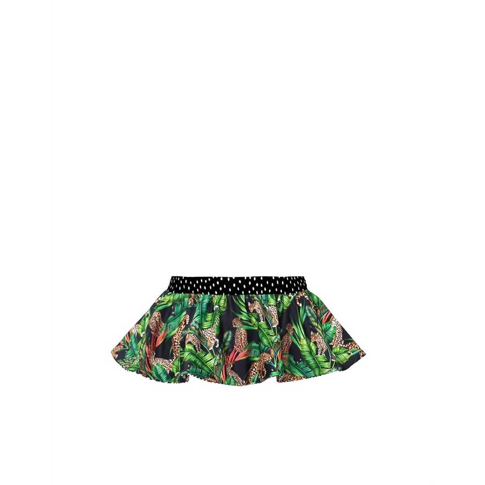 NEW LIA SAHARA women's reversible ruffle belt in midnight jungle + black & white